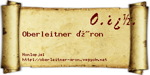 Oberleitner Áron névjegykártya